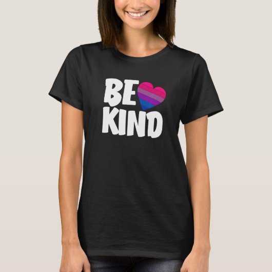 Be Kind Funny Bi Pride Flag Bisexual Premium T-shirt (Voorkant)