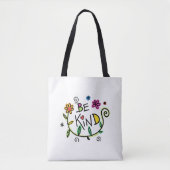 Be Kind Funny Modern Typography Minimalist Tote Bag (Voorkant)