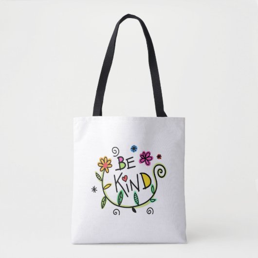 Be Kind Funny Modern Typography Minimalist Tote Bag (Voorkant)