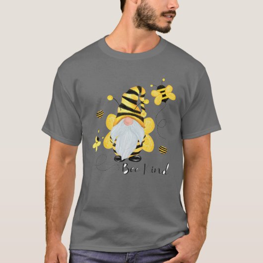 Be Kind Gnome And Bee Hippy Gnome Lover T-shirt (Voorkant)