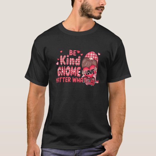 Be Kind Gnome Matter What Cute Pink Christmas T-shirt (Voorkant)
