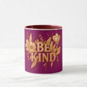 Be Kind | Gold Floral Inspirational Combo Mug Mok (Midden)