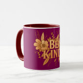 Be Kind | Gold Floral Inspirational Combo Mug Mok (Voorkant links)