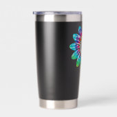 Be Kind Groovy Tie Dye Flower Power Geïsoleerde Drinkbeker (Rechts)