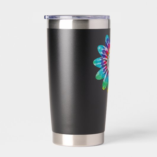 Be Kind Groovy Tie Dye Flower Power Geïsoleerde Drinkbeker (Rechts)