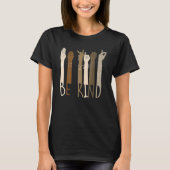 Be Kind Hand Signs ASL BLM Melanin Pride Black His T-shirt (Voorkant)