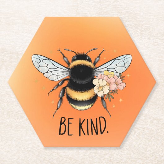 Be Kind Honey Bee Clipart-57650 Kartonnen Onderzetters (Voorkant)