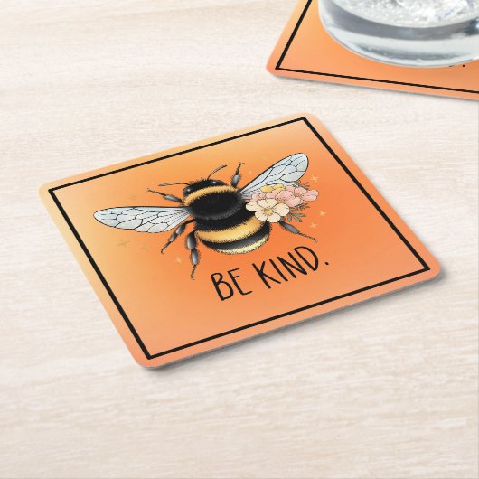 Be Kind Honey Bee Clipart-57650 Kartonnen Onderzetters (Schuin)