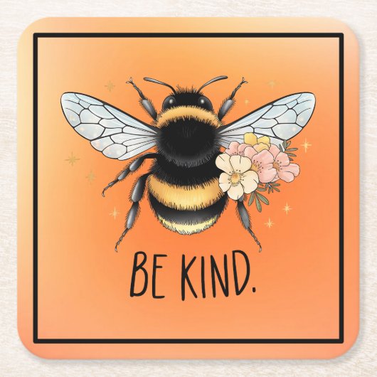 Be Kind Honey Bee Clipart-57650 Kartonnen Onderzetters (Voorkant)