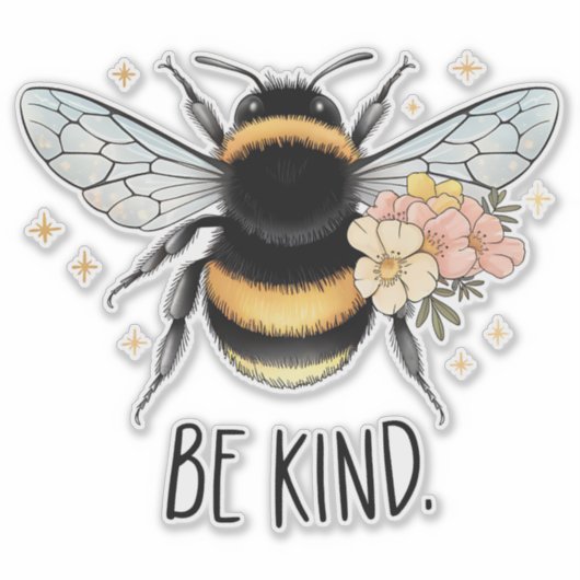 Be Kind Honey Bee Clipart-57650 Sticker (Voorkant)