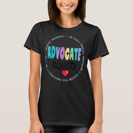 Be Kind Include Autism Advocate Squad Speacher T-shirt (Voorkant)