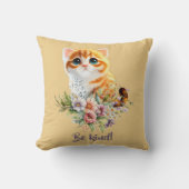 "Be Kind" Inspirerend Kitten Floral Design Kussen (Voorkant)