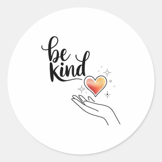 Be Kind Insrational Quote Sitive Motivational  Ronde Sticker (Voorkant)