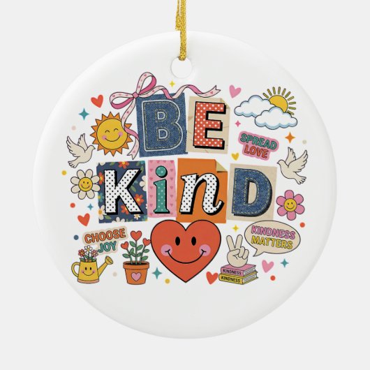 Be Kind - Kindness Matters Keramisch Ornament (Achterkant)
