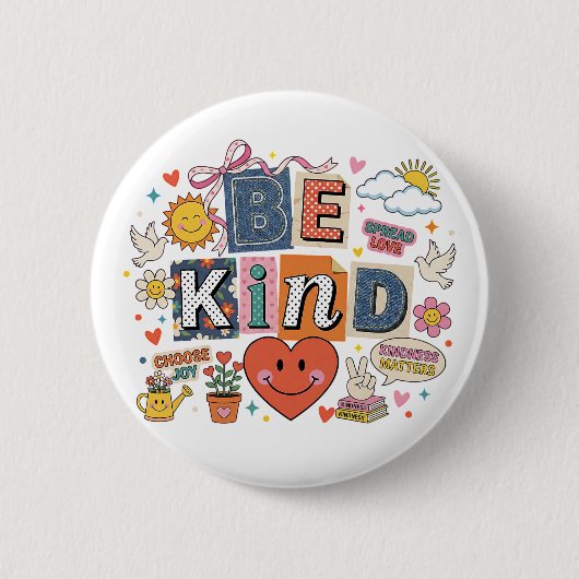 Be Kind - Kindness Matters Ronde Button 5,7 Cm (Voorkant)