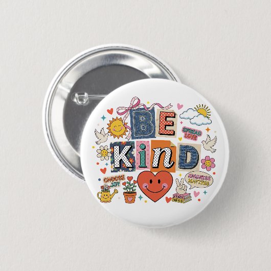 Be Kind - Kindness Matters Ronde Button 5,7 Cm (Voorkant /achterkant)