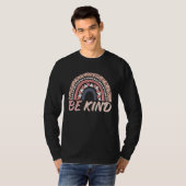 Be Kind Leopard Rainbow Motivational Quote Teacher T-shirt (Voorkant volledig)