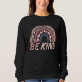 Be Kind Leopard Rainbow Motivational Quote Teacher Trui (Voorkant)