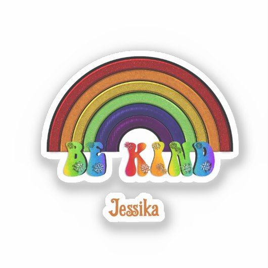 Be Kind LGBTQ Rainbow Positivity  Sticker (Voorkant)