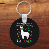 Be Kind Llama Puzzel Stuk Cool Autisme Awareness G Sleutelhanger (Voorkant)