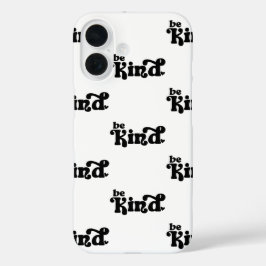 Be Kind Minimalist  – Bold Black Kindness iPhone 16 Hoesje