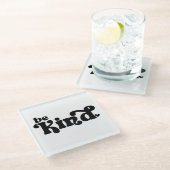 Be Kind Minimalist  – Bold Black Kindness Glazen Onderzetter (Schuin)