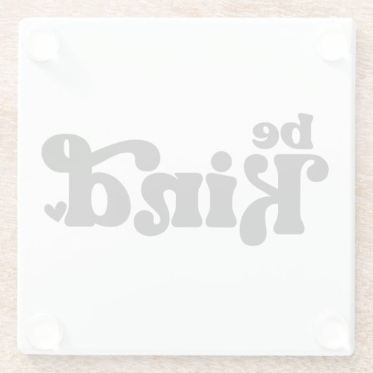 Be Kind Minimalist  – Bold Black Kindness Glazen Onderzetter (Achterkant)