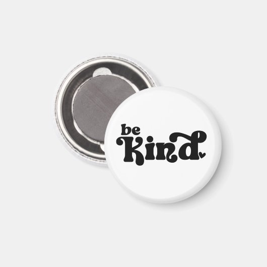 Be Kind Minimalist  – Bold Black Kindness Magneet (Voorkant / Achterkant)