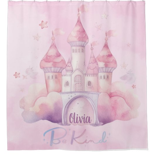 Be Kind Palace op de Pink Cloud aanpasbaar Douchegordijn (Voorkant)