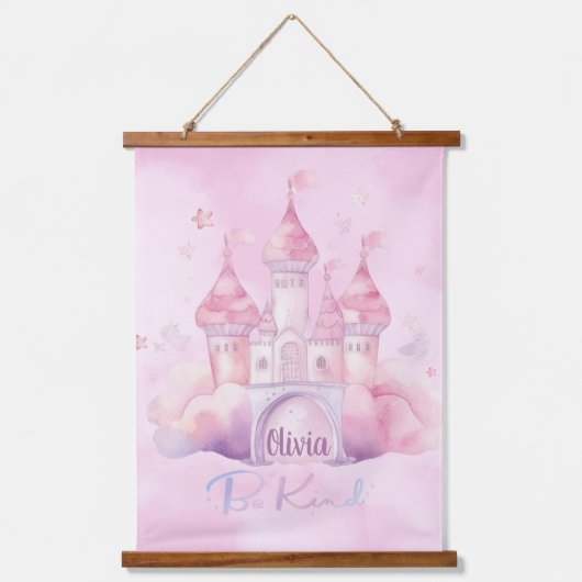 Be Kind Palace op de Pink Cloud aanpasbaar Hangend Wandkleed (Voorkant)