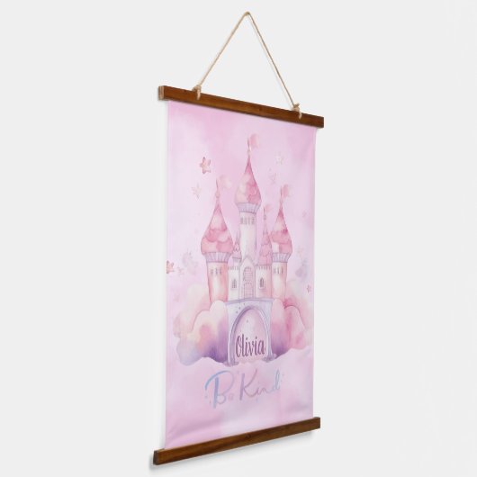 Be Kind Palace op de Pink Cloud aanpasbaar Hangend Wandkleed (Gebogen)