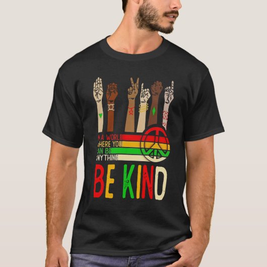 Be Kind Peace Diversity T-shirt – Eenheid en gelij (Voorkant)