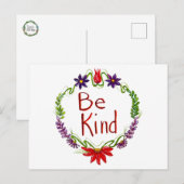 Be Kind Postcard Feestdagenkaart (Voorkant / Achterkant)