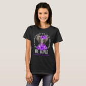 Be Kind Purple Ribbon Elephant Domestic Violence A T-shirt (Voorkant volledig)