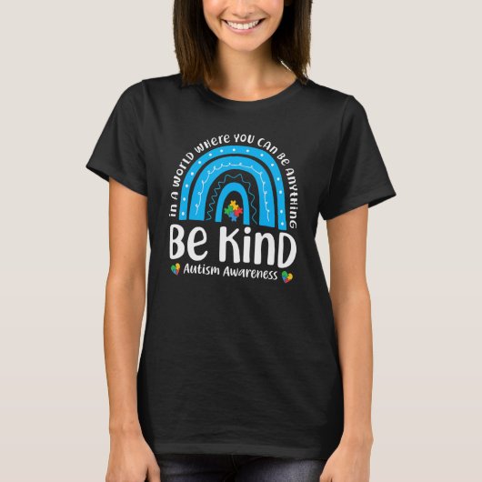Be kind Rainbow Autism Awareness Kids Choose Kindn T-shirt (Voorkant)