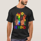 Be Kind Rainbow Gebarentaal LGBT Pride Gelijkheid T-shirt (Voorkant)