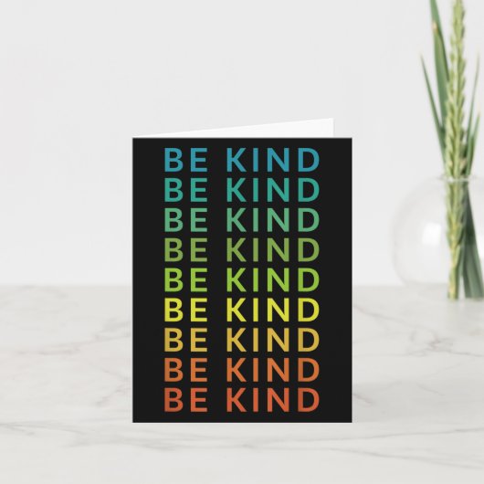 Be Kind Rainbow Inspirerend Graphic Happy Positi Kaart (Voorkant)
