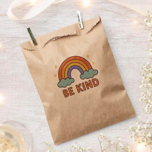 "Be Kind Rainbow – Kleurrijk Positief Quote Ontwer Bedankzakje (Geknipt)