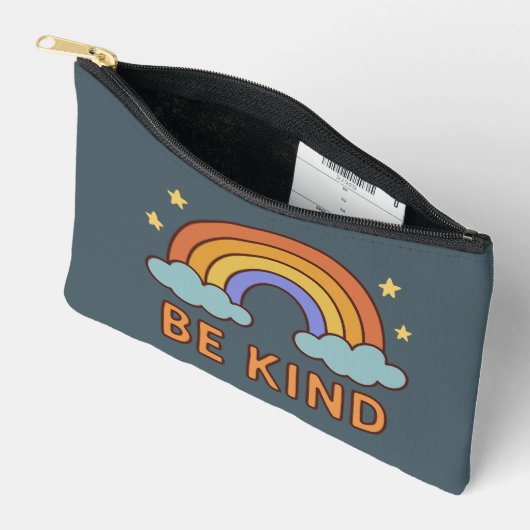 "Be Kind Rainbow – Kleurrijk Positief Quote Ontwer Etui (Open)
