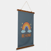 "Be Kind Rainbow – Kleurrijk Positief Quote Ontwer Hangend Wandkleed (Gebogen)