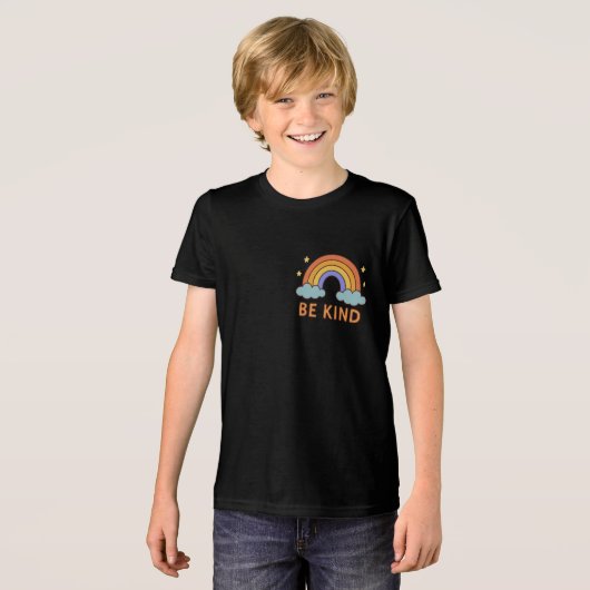 "Be Kind Rainbow – Kleurrijk Positief Quote Ontwer Tri-Blend Shirt (Voorkant volledig)