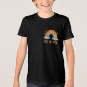 "Be Kind Rainbow – Kleurrijk Positief Quote Ontwer Tri-Blend Shirt (Voorkant)