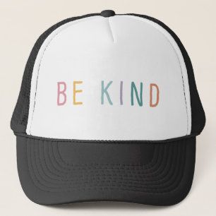 Be Kind   Rainbow Lettering Trucker Hat Trucker Pet