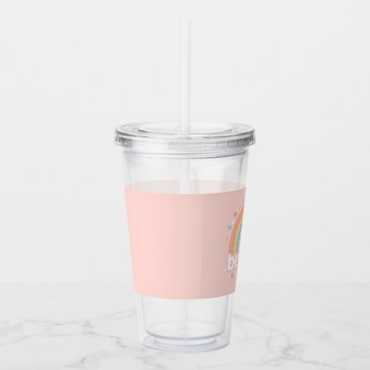 Be Kind – Rainbow Pastel Positivity Acryl Drinkbeker (Rechts)