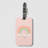 Be Kind – Rainbow Pastel Positivity Bagagelabel (Voorkant (verticaal))