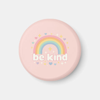 Be Kind – Rainbow Pastel Positivity Magneet