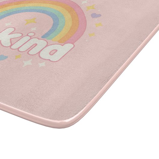 Be Kind – Rainbow Pastel Positivity Snijplank (Hoek)