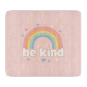 Be Kind – Rainbow Pastel Positivity Snijplank (Voorkant)
