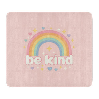 Be Kind – Rainbow Pastel Positivity Snijplank