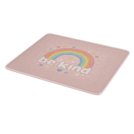 Be Kind – Rainbow Pastel Positivity Snijplank (Hoek)